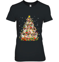 Load image into Gallery viewer, Funny Shih Tzu Santa Hat Christmas Tree Lights T-Shirt, Ladies T-Shirt,  Sweatshirt, Hoodie 2D
