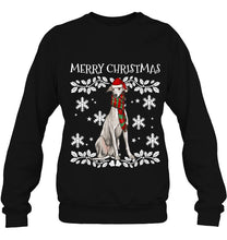 Load image into Gallery viewer, Merry Christmas Ornament Greyhound Xmas Santa SIZE GUIDE T-Shirt, Ladies T-Shirt,  Sweatshirt, Hoodie 2D
