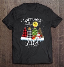 Load image into Gallery viewer, Happiness Is Being A Lita Christmas Tree Leopard Plaid T-Shirt, Ladies T-Shirt,  Sweatshirt, Hoodie 2D
