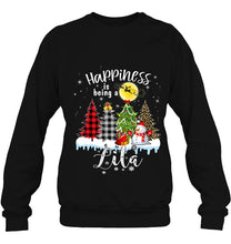 Load image into Gallery viewer, Happiness Is Being A Lita Christmas Tree Leopard Plaid T-Shirt, Ladies T-Shirt,  Sweatshirt, Hoodie 2D
