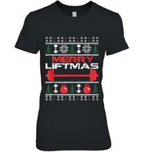 Load image into Gallery viewer, Merry Liftmas Ugly Christmas T-Shirt, Ladies T-Shirt,  Sweatshirt, Hoodie 2D
