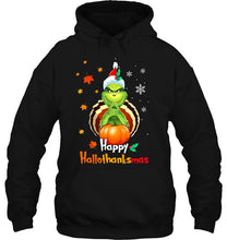 Load image into Gallery viewer, Happy Hallothanksmas The Grinch Version T-Shirt, Ladies T-Shirt,  Sweatshirt, Hoodie 2D
