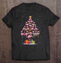 Load image into Gallery viewer, Funny Christmas Tree Flamingo Hat Santa Best Xmas T-Shirt, Ladies T-Shirt,  Sweatshirt, Hoodie 2D

