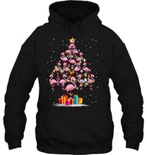 Load image into Gallery viewer, Funny Christmas Tree Flamingo Hat Santa Best Xmas T-Shirt, Ladies T-Shirt,  Sweatshirt, Hoodie 2D
