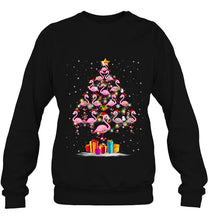 Load image into Gallery viewer, Funny Christmas Tree Flamingo Hat Santa Best Xmas T-Shirt, Ladies T-Shirt,  Sweatshirt, Hoodie 2D
