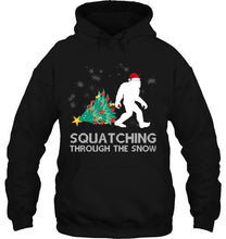 Load image into Gallery viewer, Funny Sasquatch Christmas Gift Squatching Bigfoot Xmas T-Shirt, Ladies T-Shirt,  Sweatshirt, Hoodie 2D
