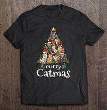 Load image into Gallery viewer, Merry Catmas Xmas Funny Cat Christmas T-Shirt, Ladies T-Shirt,  Sweatshirt, Hoodie 2D
