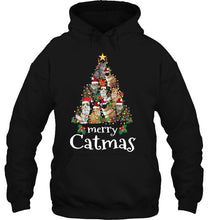 Load image into Gallery viewer, Merry Catmas Xmas Funny Cat Christmas T-Shirt, Ladies T-Shirt,  Sweatshirt, Hoodie 2D
