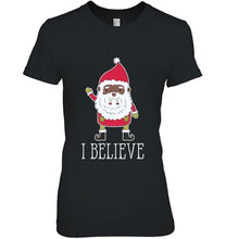 Load image into Gallery viewer, African-American Santa Claus I Believe Christmas Holiday T-Shirt, Ladies T-Shirt,  Sweatshirt, Hoodie 2D
