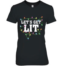 Load image into Gallery viewer, Christmas Funny Shirt Cute Gift Let’s Get Lit Xmas Pajamas T-Shirt, Ladies T-Shirt, LongSleeve, Sweatshirt, Hoodie 2D
