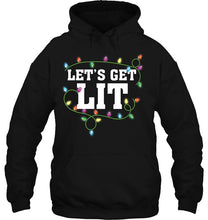 Load image into Gallery viewer, Christmas Funny Shirt Cute Gift Let’s Get Lit Xmas Pajamas T-Shirt, Ladies T-Shirt, LongSleeve, Sweatshirt, Hoodie 2D
