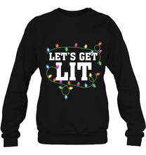 Load image into Gallery viewer, Christmas Funny Shirt Cute Gift Let’s Get Lit Xmas Pajamas T-Shirt, Ladies T-Shirt, LongSleeve, Sweatshirt, Hoodie 2D
