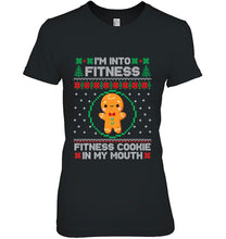 Load image into Gallery viewer, I’m Into Fitness Cookie Gingerbread Ugly Sweater Christmas T-Shirt, Ladies T-Shirt,  Sweatshirt, Hoodie 2D
