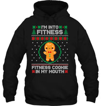 Load image into Gallery viewer, I’m Into Fitness Cookie Gingerbread Ugly Sweater Christmas T-Shirt, Ladies T-Shirt,  Sweatshirt, Hoodie 2D
