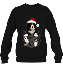 Load image into Gallery viewer, Border Collie In Inside Pocket Cute Christmas Dog T-Shirt, Ladies T-Shirt,  Sweatshirt, Hoodie 2D
