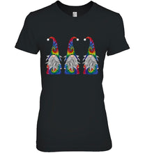 Load image into Gallery viewer, Cute Three Nordic Gnomes In Tie Dye Costume Christmas Gift T-Shirt, Ladies T-Shirt,  Sweatshirt, Hoodie 2D
