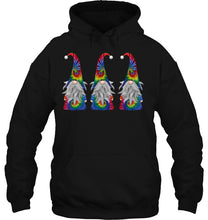 Load image into Gallery viewer, Cute Three Nordic Gnomes In Tie Dye Costume Christmas Gift T-Shirt, Ladies T-Shirt,  Sweatshirt, Hoodie 2D
