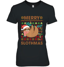 Load image into Gallery viewer, Merry Slothmas Ugly Sloths Christmas Apparel T-Shirt, Ladies T-Shirt,  Sweatshirt, Hoodie 2D
