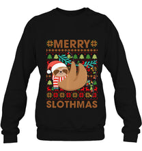 Load image into Gallery viewer, Merry Slothmas Ugly Sloths Christmas Apparel T-Shirt, Ladies T-Shirt,  Sweatshirt, Hoodie 2D
