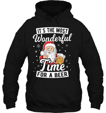 Load image into Gallery viewer, It’s The Most Wonderful Time For A Beer Santa Drinking Gift T-Shirt, Ladies T-Shirt,  Sweatshirt, Hoodie 2D
