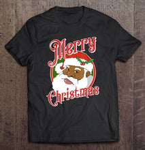 Load image into Gallery viewer, Black Merry Christmas Santa Claus T-Shirt, Ladies T-Shirt, LongSleeve, Sweatshirt, Hoodie 2D
