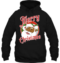 Load image into Gallery viewer, Black Merry Christmas Santa Claus T-Shirt, Ladies T-Shirt, LongSleeve, Sweatshirt, Hoodie 2D
