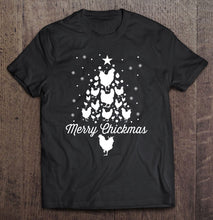 Load image into Gallery viewer, Merry Chickmas Christmas Chicken Tree Funny Poultry Gift T-Shirt, Ladies T-Shirt,  Sweatshirt, Hoodie 2D
