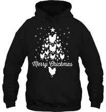 Load image into Gallery viewer, Merry Chickmas Christmas Chicken Tree Funny Poultry Gift T-Shirt, Ladies T-Shirt,  Sweatshirt, Hoodie 2D
