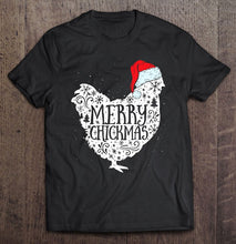 Load image into Gallery viewer, Chicken Christmas Merry Chickmas Santa Claus T-Shirt, Ladies T-Shirt, LongSleeve, Sweatshirt, Hoodie 2D
