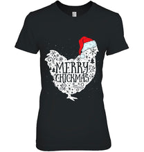 Load image into Gallery viewer, Chicken Christmas Merry Chickmas Santa Claus T-Shirt, Ladies T-Shirt, LongSleeve, Sweatshirt, Hoodie 2D
