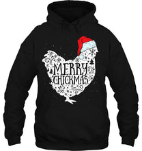Load image into Gallery viewer, Chicken Christmas Merry Chickmas Santa Claus T-Shirt, Ladies T-Shirt, LongSleeve, Sweatshirt, Hoodie 2D
