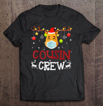 Load image into Gallery viewer, Christmas Cousin Crew Reindeer Mask Plaid Matching Pajama T-Shirt, Ladies T-Shirt, LongSleeve, Sweatshirt, Hoodie 2D
