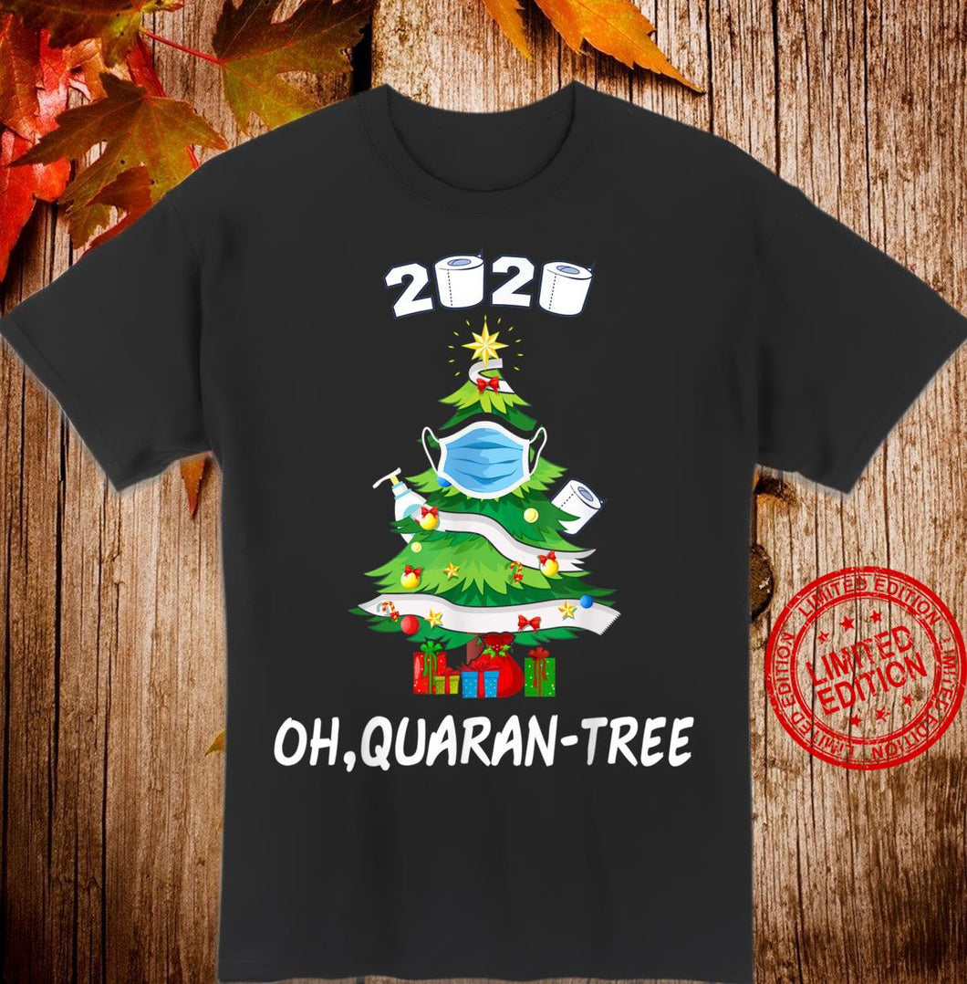 2020 Quarantine Christmas Tree Ornament Mask T-Shirt, Ladies T-Shirt 2D