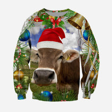Load image into Gallery viewer, Cow Christmas clothes SUIT Hoodie 3D, Zip Hoodie 3D, T-Shirt 3D, Sweatshirt 3D, Short Pant 3D
