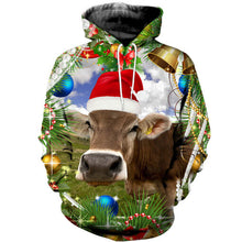 Load image into Gallery viewer, Cow Christmas clothes SUIT Hoodie 3D, Zip Hoodie 3D, T-Shirt 3D, Sweatshirt 3D, Short Pant 3D
