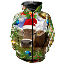 Load image into Gallery viewer, Cow Christmas clothes SUIT Hoodie 3D, Zip Hoodie 3D, T-Shirt 3D, Sweatshirt 3D, Short Pant 3D
