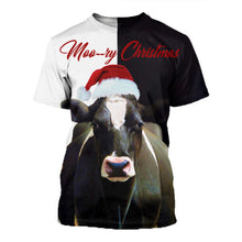 Load image into Gallery viewer, Copy of Cow Christmas clothes SUIT Hoodie 3D, Zip Hoodie 3D, T-Shirt 3D, Sweatshirt 3D, Short Pant 3D
