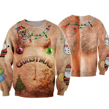 Load image into Gallery viewer, Hairy Chest and Tattoos Ugly Christmas SUIT Hoodie 3D, Zip Hoodie 3D, T-Shirt 3D, Sweatshirt 3D, Short Pant 3D

