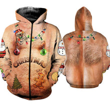 Load image into Gallery viewer, Hairy Chest and Tattoos Ugly Christmas SUIT Hoodie 3D, Zip Hoodie 3D, T-Shirt 3D, Sweatshirt 3D, Short Pant 3D
