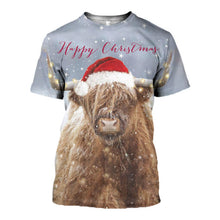 Load image into Gallery viewer, Highland cattle Christmas clothes SUIT Hoodie 3D, Zip Hoodie 3D, T-Shirt 3D, Sweatshirt 3D, Short Pant 3D
