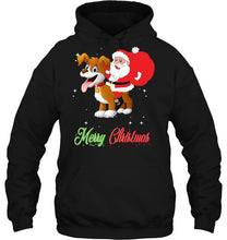 Load image into Gallery viewer, Merry Christmas Santa Claus Riding A Dog T-Shirt, Ladies T-Shirt, LongSleeve, Hoodie 2D
