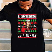 Load image into Gallery viewer, All I Want For Christmas Is A Monkey Xmas Weihnachten Affen T-Shirt, Ladies T-Shirt, Hoodie 2D
