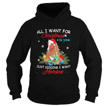 Load image into Gallery viewer, All I Want For Christmas Is You Just Kidding I Want Horses T-Shirt, Ladies T-Shirt, LongSleeve, Sweatshirt, Hoodie 2D
