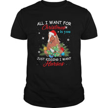 Load image into Gallery viewer, All I Want For Christmas Is You Just Kidding I Want Horses T-Shirt, Ladies T-Shirt, LongSleeve, Sweatshirt, Hoodie 2D
