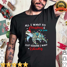 Load image into Gallery viewer, All I Want For Christmas Is You Just Kidding I Want Turtles T-Shirt, Ladies T-Shirt 2D
