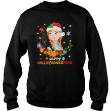 Load image into Gallery viewer, Anna Happy Hallothanksmas Halloween Thanksgiving Christmas T-Shirt, Ladies T-Shirt, LongSleeve, Sweatshirt, Hoodie 2D
