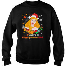 Load image into Gallery viewer, Aurora Happy Hallothanksmas Halloween Thanksgiving Christmas T-Shirt, Ladies T-Shirt, LongSleeve, Sweatshirt, Hoodie 2D
