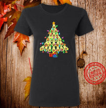Load image into Gallery viewer, Avocado Christmas Tree Cute Xmas Tree Avocado  T-Shirt, Ladies T-Shirt 2D
