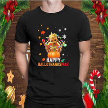 Load image into Gallery viewer, Baby Groot Happy Hallothanksmas Merry ChristmasT-Shirt, Ladies T-Shirt 2D
