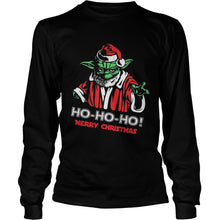 Load image into Gallery viewer, Baby Yoda Ho Ho Ho merry christmas T-Shirt, Ladies T-Shirt, LongSleeve, Sweatshirt, Hoodie 2D
